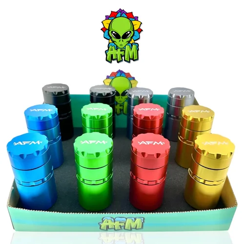 5-Piece Grinder Bundle by AFM Glass (Display of 12 Asstd Colors) *Drop Ship* (MSRP $34.99 Each)