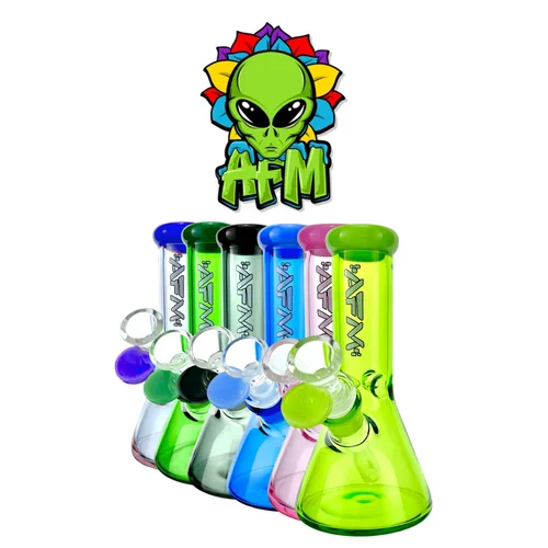7" Full Color Mini Beaker Bong by AFM Glass *Drop Ship* (MSRP $49.99)