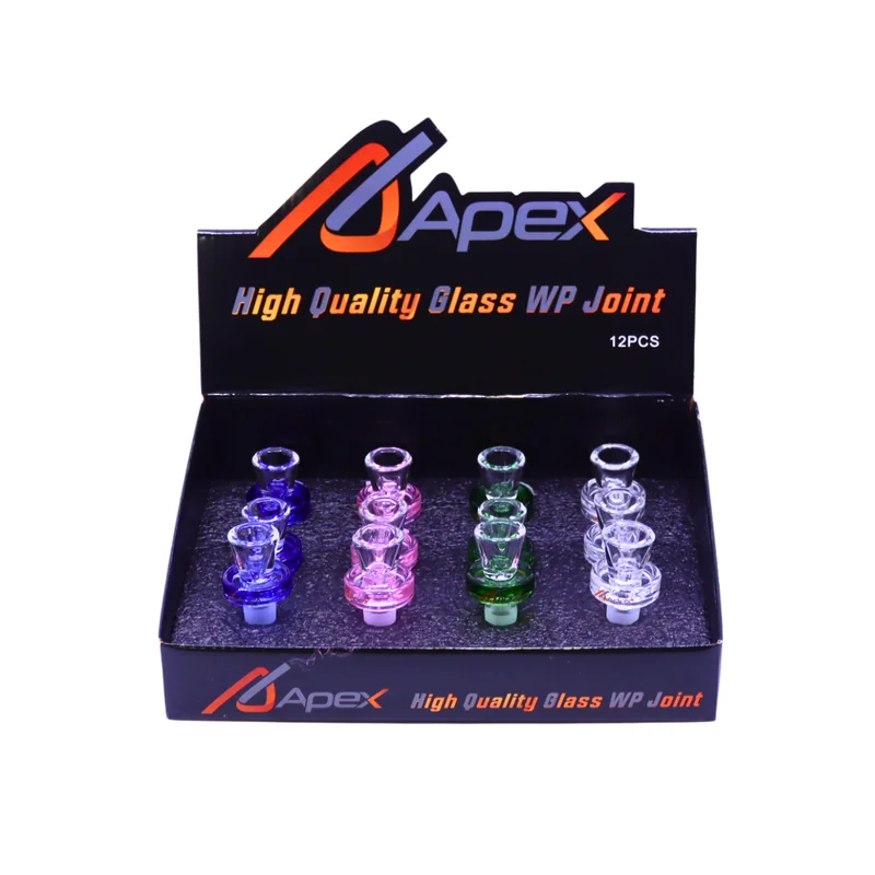 APEX PREMIUM GLASS BOWL DISC DESIGN ASSORTED COLORS DISPLAY OF 12 (BD921)