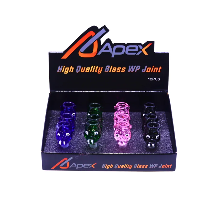 APEX PREMIUM GLASS BOWL MONSTER DESIGN ASSORTED COLORS DISPLAY OF 12 (BD923)