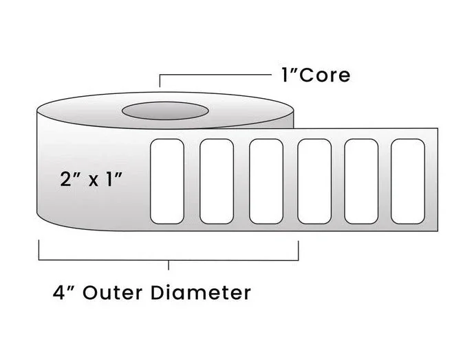 Direct Thermal Labels - Metrc Label - 2" x 1" - 1" Core / 4" Outer Diameter - (1340 Labels Per Roll)