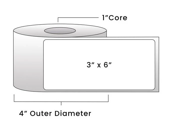 Direct Thermal Labels - Metrc Label - 3" x 6" - 1" Core / 4" Outer Diameter - (270 Labels Per Roll)