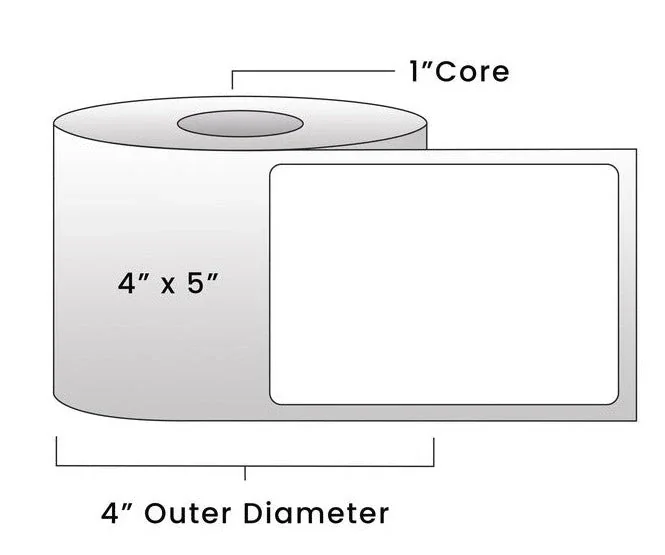 Direct Thermal Labels - Metrc Label - 4" x 5" - 1" Core / 4" Outer Diameter - (320 Labels Per Roll)