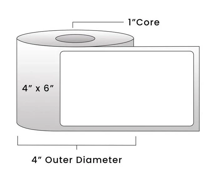 Direct Thermal Labels - Metrc Label - 4" x 6" - 1" Core / 4" Outer Diameter - (270 Labels Per Roll)