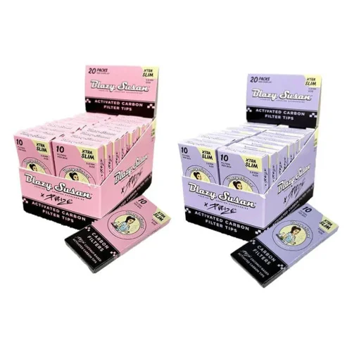 Blazy Susan® - Purize Xtra Slim Carbon Filter Tips (10ct) - Display of 20 (MSRP $4.50ea)