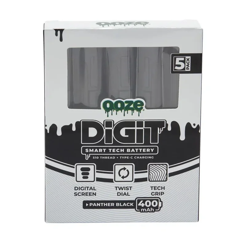 OOZE - 510 Thread Digit Vape Battery Packs - Various Colors - (5 Count)