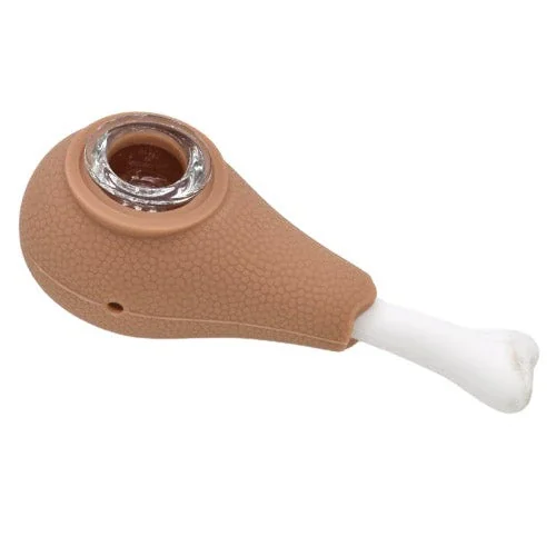 4.5" Chicken Drumstick Silicone Hand Pipe - Color May Vary - (1 Count)