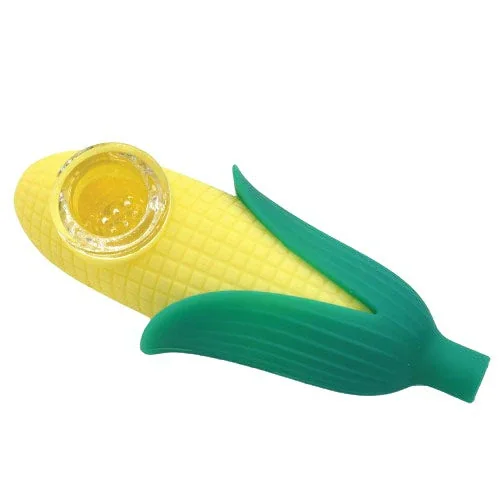 4.5" Corn Cob Silicone Hand Pipe - Color May Vary - (1 Count)