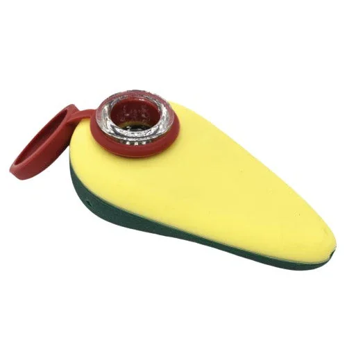 4" Avocado Silicone Hand Pipe - Color May Vary - (1 Count)