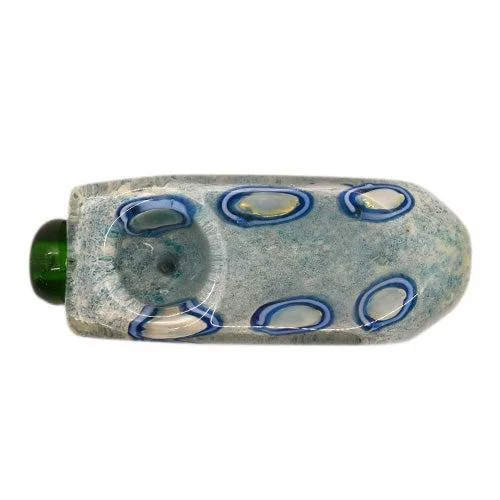 4” Color Dot Frit Thick Brick Glass Pipe - Color May Vary - (1 Count)