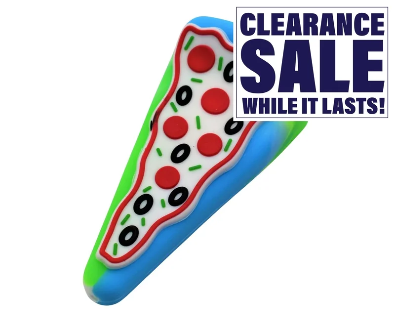 4" Pizza Slice Designed Silicone Pipe - Color May Vary - (1, 5 OR 10CT)