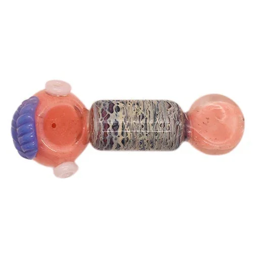 5” Fumed Frit Leaf Glass Hand Pipe - Color May Vary - (1, 5, OR 10 Count)