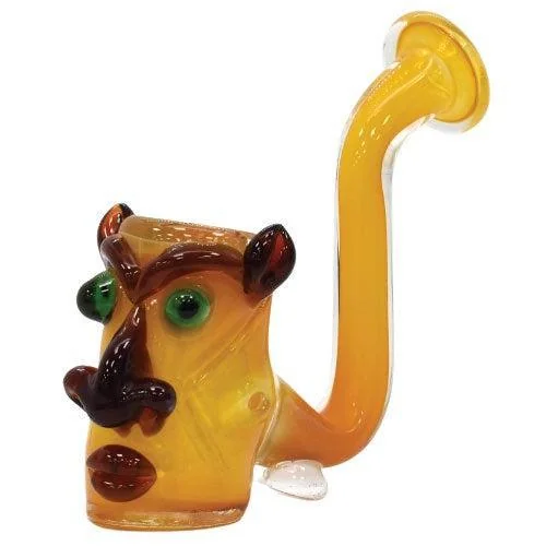 5" Tribal Face Premium Sherlock Hand Pipe - Color May Vary - (1 Count)