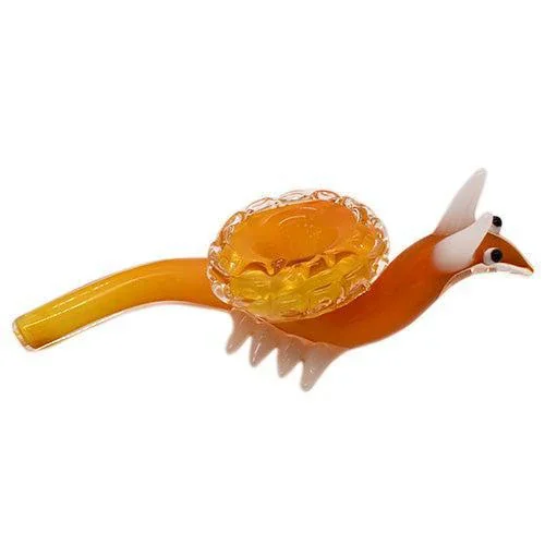 7” Yellow Flume Snail Design Glass Hand Pipe - Color May Vary - (1 Count)