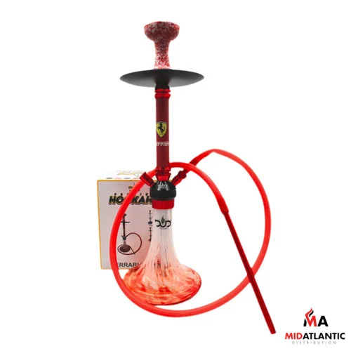 DUD Ferrari Flame Single Hose 22in Hookah (Assorted Colors) *Sold As Singles*