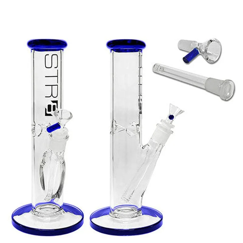 STR8 12" Water Pipe Straight Tube W/ Ice Catcher - Various Colors - (1 Count)