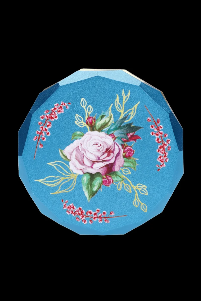 Famous Design Floral Lush Aluminum 2 Stage Grinder - Teal and Gold