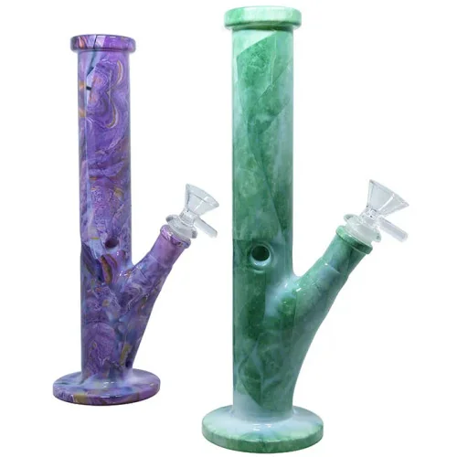 10" Assorted Stone Color Straight Water Pipe - with 14M Bowl & 4mm Banger (MSRP $45.00)