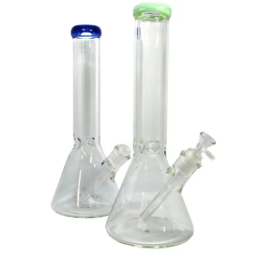 14" Color Trim Beaker Water Pipe - with 14M Bowl & 4mm Banger (MSRP $50.00)