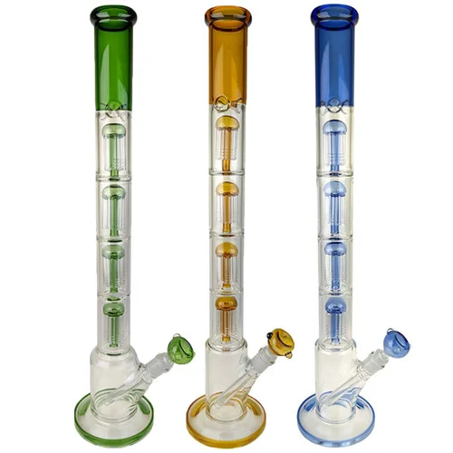 24" The Quad Laser Straight Water Pipe - Assorted Color - with 14M Bowl (MSRP $145.00)
