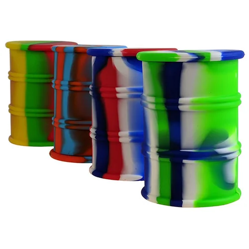 3.8" Silicone Assorted Color Oil Barrel Container - Single (MSRP $12.00)