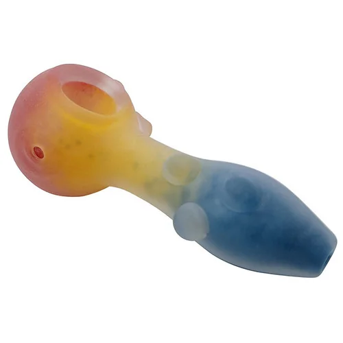 4" Frosted Tri Color Spoon Hand Pipe (MSRP $40.00)