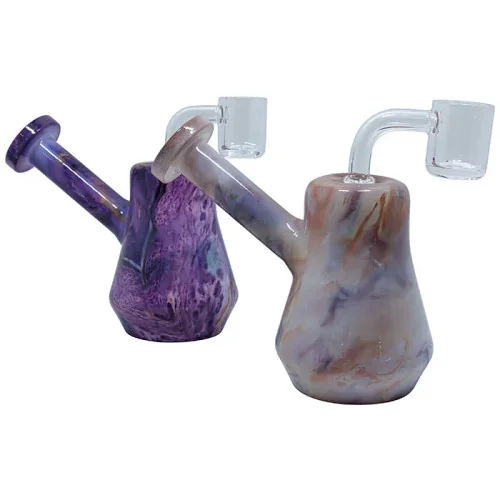 5" Assorted Stone Color Bubbler Water Pipe - with 14M Banger (MSRP $40.00)