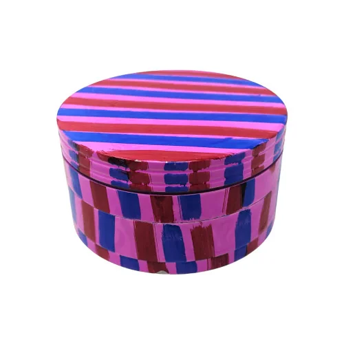 80mm 4P Grinder - Assorted Color Stripe Design (MSRP $15.00)