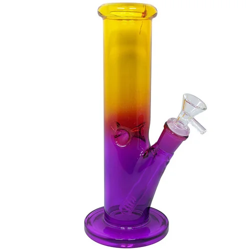 9.6" Color Fade Straight Water Pipe - with 14M Bowl & 4mm Banger (MSRP $40.00)