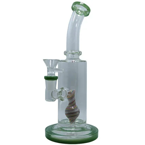9" Assorted Color Trim Rig Water Pipe - with 14M Bowl & 4mm Banger (MSRP $40.00)