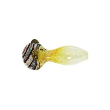 GOLDEN FRIT BODY WITH COLOR STRIPES HEAD HANDPIPE 3.5" (HP-58)