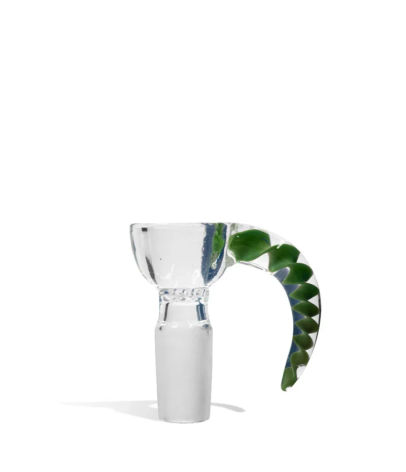 Clear Ground Glass Bowl with Colored Horn Handle