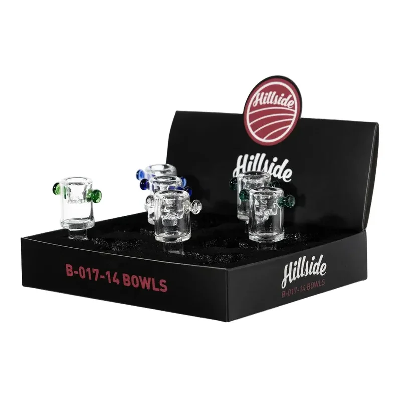 Hillside 14mm Male Silencer Bowl Display With Screen - Colors May Vary - (6 Count Display)