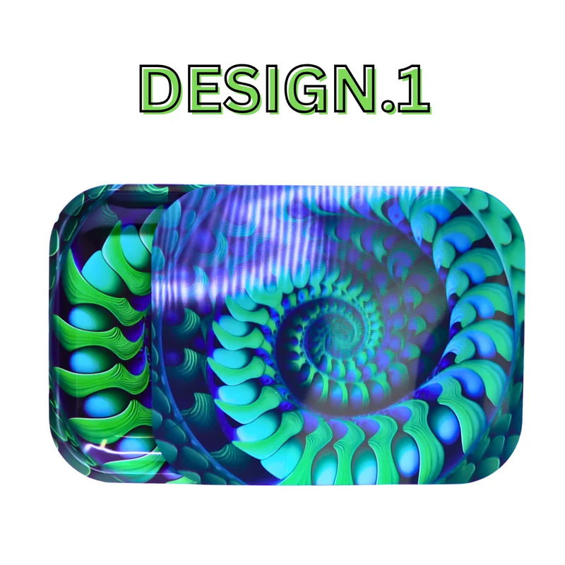 IDGAF 3D EUPHORIC COLORS DESIGN BIG TRAYS WITH MAGNETIC LID (13.5" X 10.7")