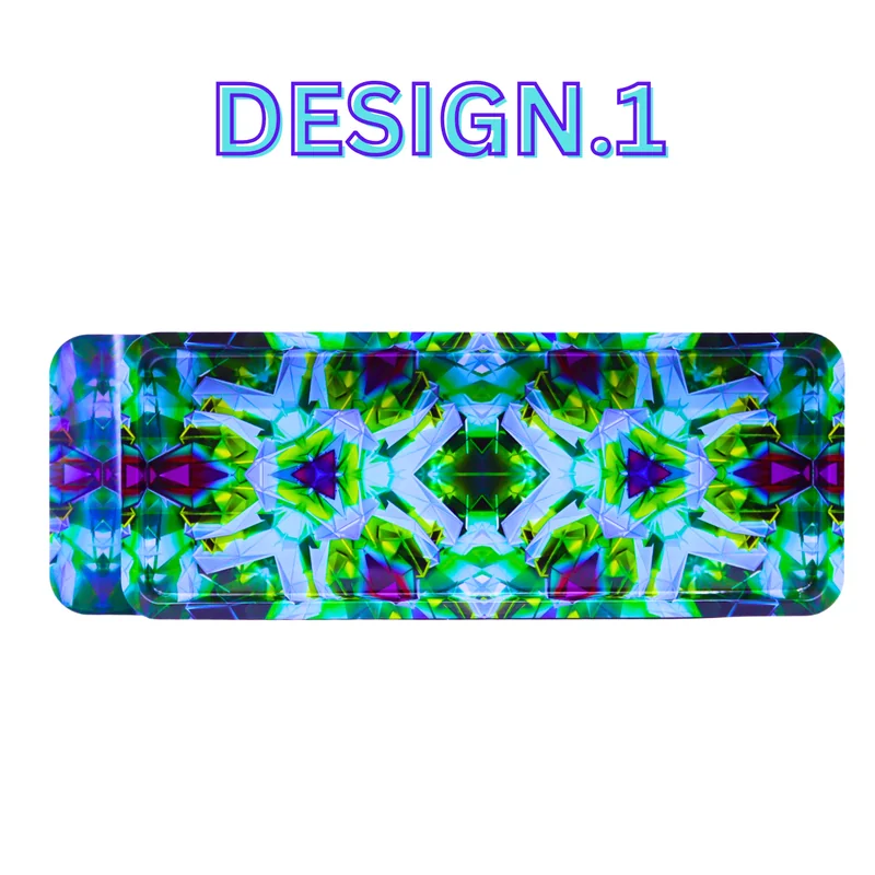 IDGAF 3D EUPHORIC COLORS DESIGNS LONG TRAYS WITH MAGNETIC LID (17" X 7")