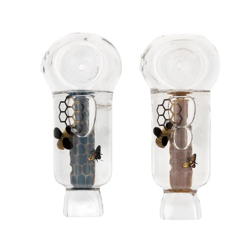 4" Freezable Queen Bee Hand Pipe by Krave Glass (Pack of 5 Asstd Colors) *Drop Ship* (MSRP $34.99 Each)