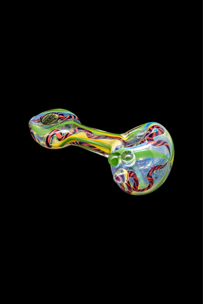 LA Pipes Inside-Out Candy Cane Color Changing Glass Pipe