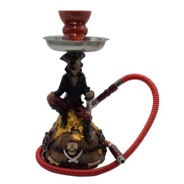 12” Jack Sparrow Inspired Acrylic Resin Hookah - Color May Vary (1 Count)
