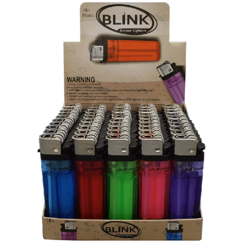 558 - Blink Disposable Lighter Display - Assorted Colors - (50 Count Display)