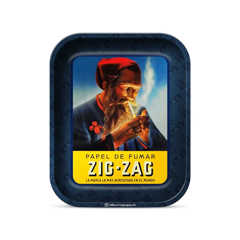 Zig-Zag Large Vintage Blue Rolling Tray - (1 Count)