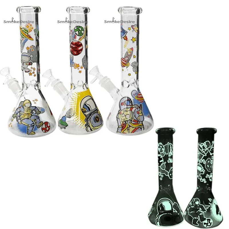 10.5" Glow in the Dark Cosmic Astronaut Water Pipe - Color & Design May Vary - (1 Count)