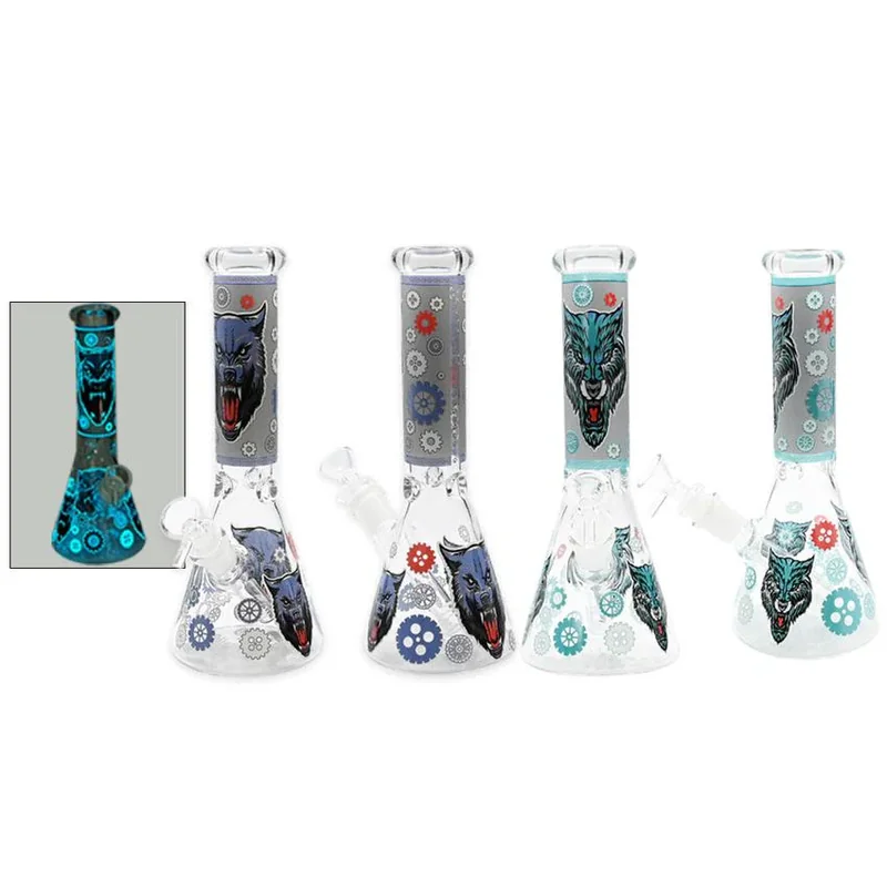 10" Angry Animal Glow In The Dark Water Pipe - Color & Design May Vary - (1 Count)