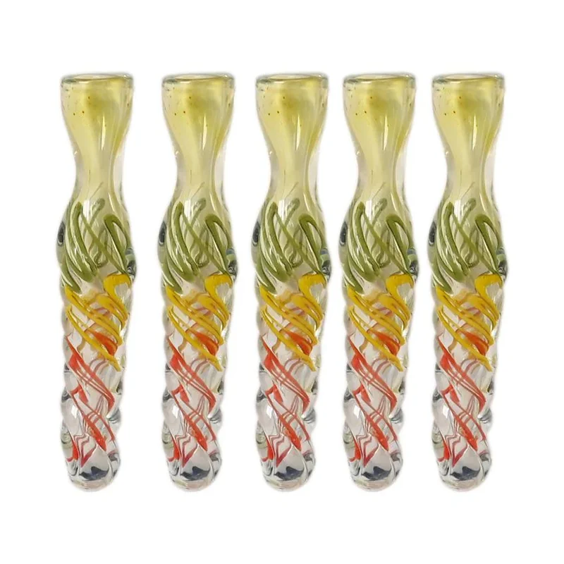 3.5" Rasta Twisted Chillum Pipe - Design And Color May Vary - (1 Count)