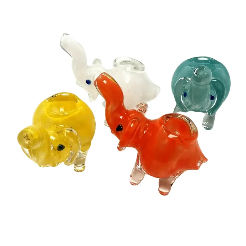 3" Color Gradient Tiny Elephant Hand Pipe - Design And Color May Vary - (1 Count)