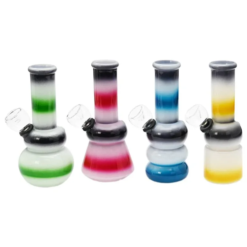 5.5" Multi Color Pull Over Frosted Bong - Design And Color May Vary - (1 Count)