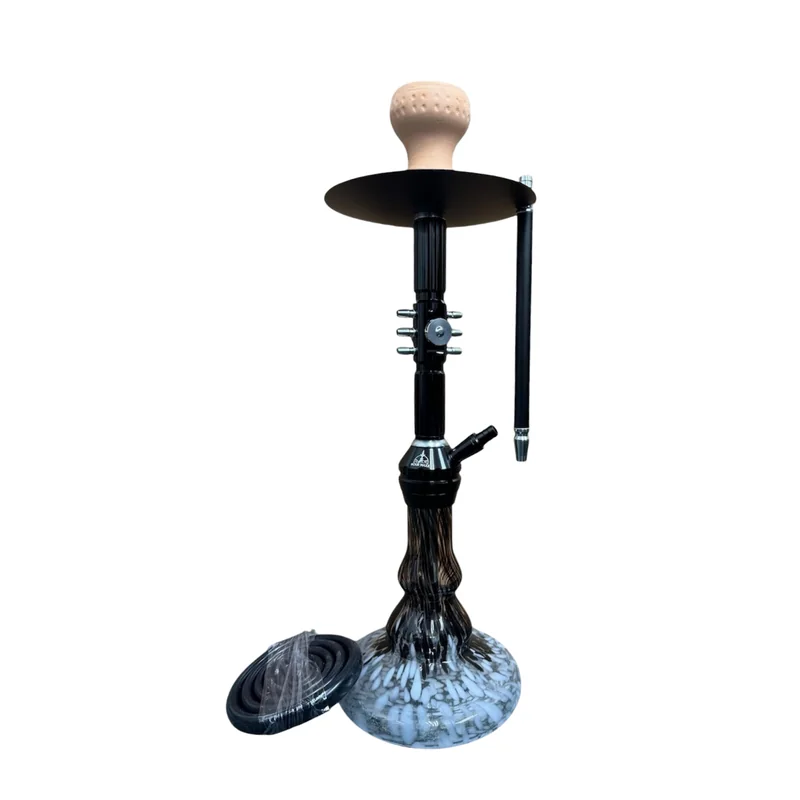 NOUR MAXX PREMIUM 1 HOSE 25" HOOKAH MARBLE BASE DESIGN ASSORTED COLORS (JA-7)