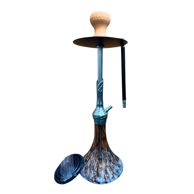 NOUR MAXX PREMIUM 1 HOSE 25" HOOKAH PLATINUM SWIRL DESIGN ASSORTED COLORS (JA-8)