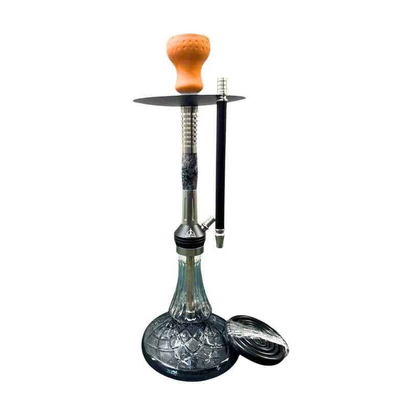 NOUR MAXX PREMIUM 1 HOSE 25" HOOKAH TITANIUM FROST DESIGN ASSORTED COLORS (JA-11)