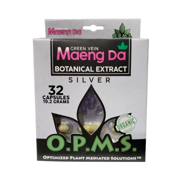 Green Vein Maeng Da OPMS Silver Blister Capsules