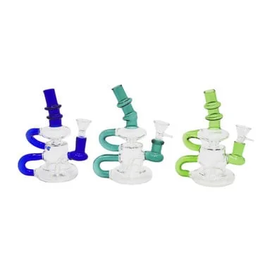 PREMIUM TUBE JOINT RECYCLER 7" WATERPIPE ASSORTED COLORS (WP-18)